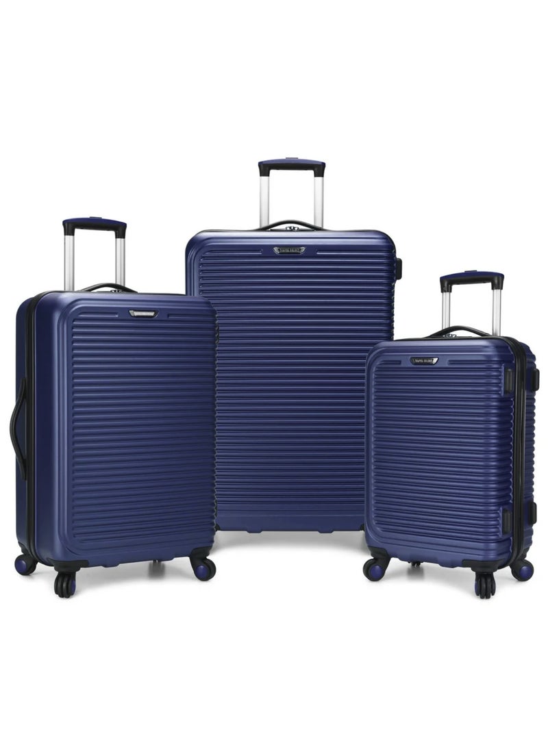 Yuwell 3-Piece Luggage Sets 20/24/28 inch Hard Shell ABS + PC, Expandable Design, Spinner Wheels, Luggage Bag 3 Piece Suitcase Set Multidirectional Wheels Travel Bags Scratch-Resistant Surface Trolley Bag Luggage Blue - Image 1